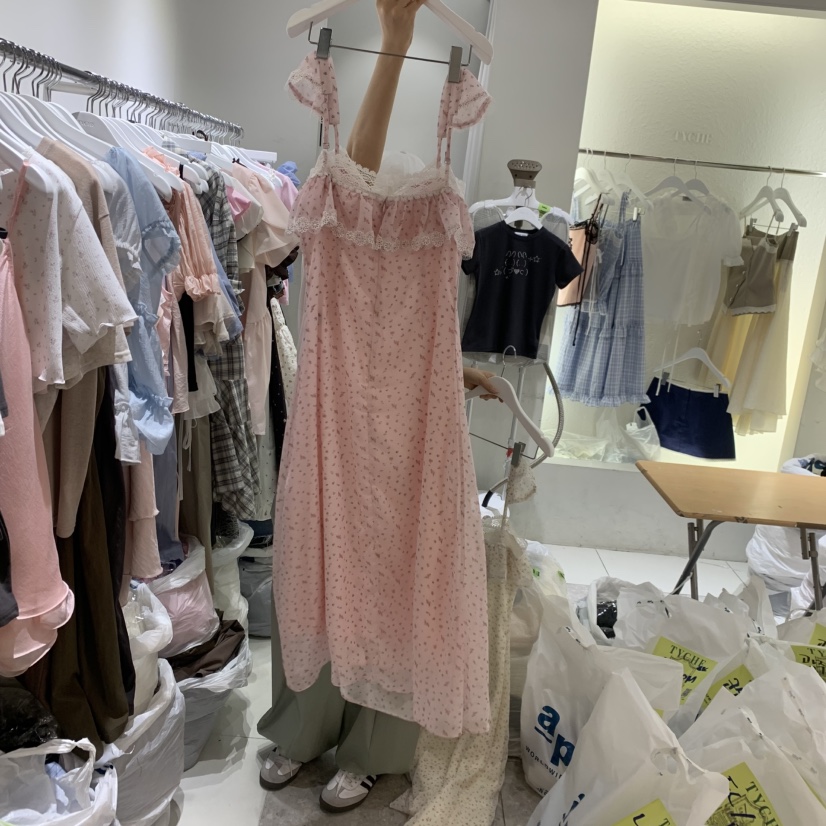 TYCHE東大門實拍韓國女裝新品職業熱賣26夏季26春夏連衣裙花朵TYCHE連衣裙