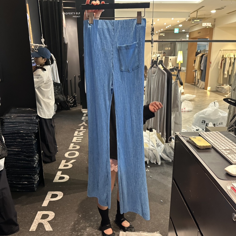 ELF-L韓國東大門代購女裝新品時尚熱賣休閑褲喇叭褲褶裥PROJECT ELF/ELF-L休閑褲