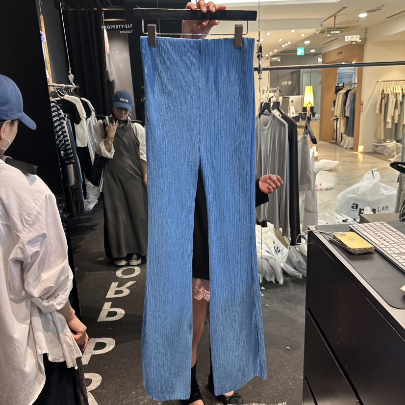 ELF-L韓國東大門代購女裝新品時尚熱賣休閑褲喇叭褲褶裥PROJECT ELF/ELF-L休閑褲圖色1