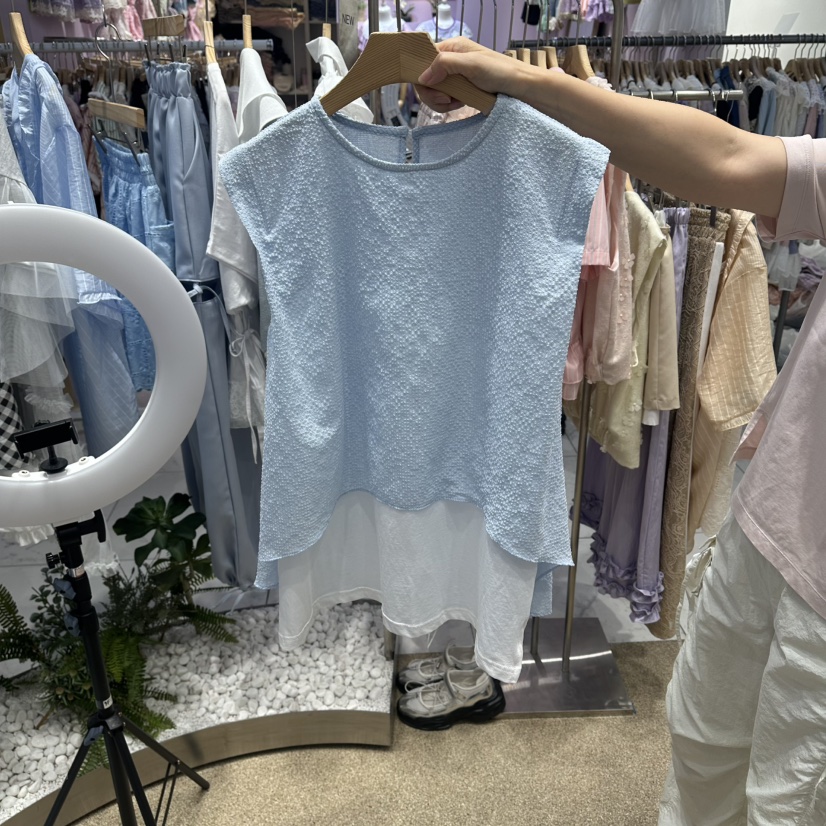 VIRUS韓國東大門直郵女裝新品休閑時尚熱賣職業吊帶背心雙層VIRUS吊帶/背心圖色2