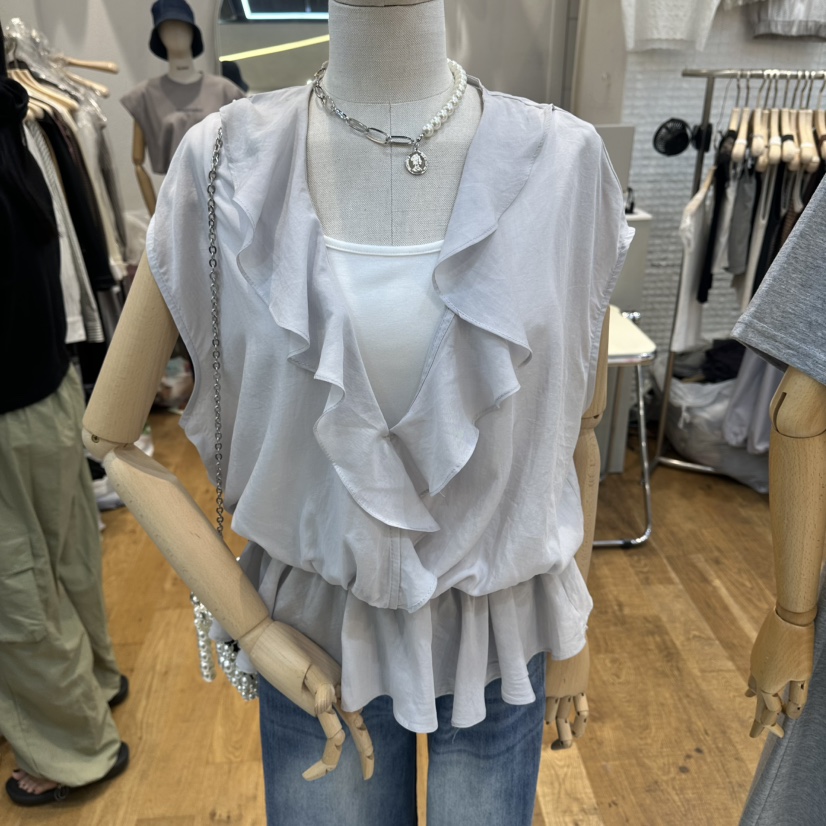THE MOST-Q韓國東大門直郵女裝新品職業襯衫蕾絲衫荷葉邊THE MOST襯衫/蕾絲衫圖色1