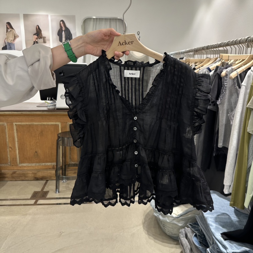 ACKER韓國直郵女裝新品26夏季熱賣推薦吊帶背心荷葉邊亞麻布ACKER吊帶/背心圖色2