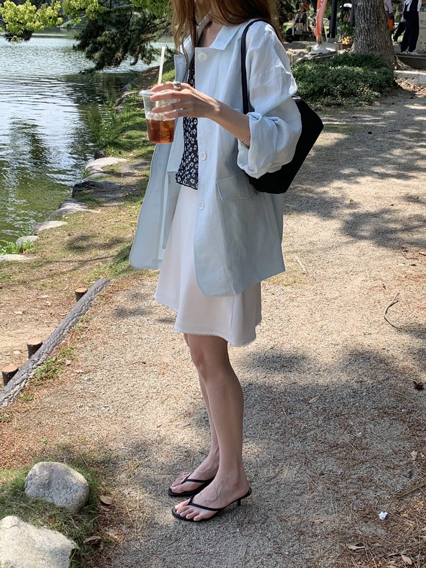 LONG PEAK韓國東大門代購女士新款休閑時尚人氣夾克亞麻LONG PEAK夾克
