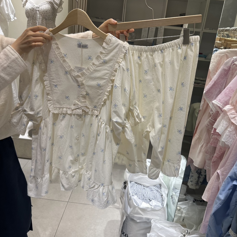 LUNALUZ-L韓國東大門代購女裝新品休閑26夏季睡衣兩件套LUNALUZ睡衣圖色1