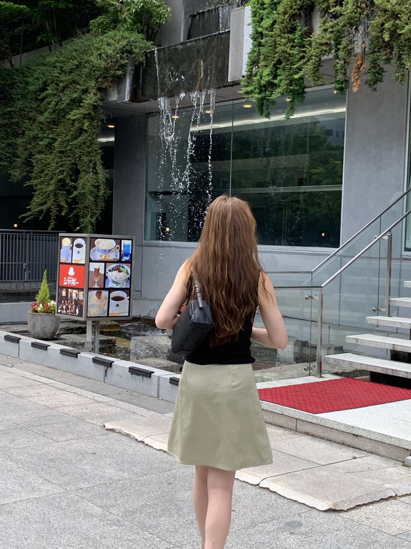 LONG PEAK韓國直郵實拍女裝新款職業半身裙中短裙蕾絲緞面LONG PEAK半身裙/中短裙