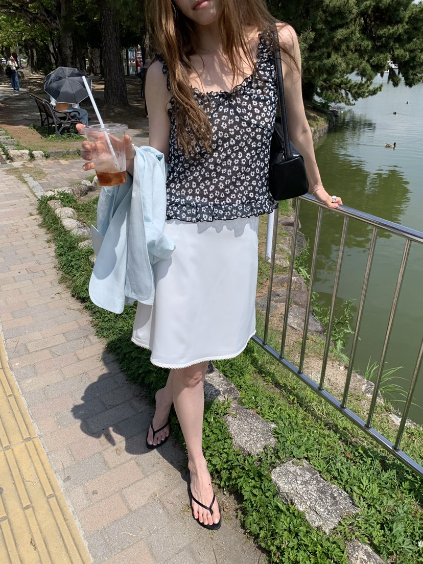 LONG PEAK韓國直郵實拍女裝新款職業半身裙中短裙蕾絲緞面LONG PEAK半身裙/中短裙