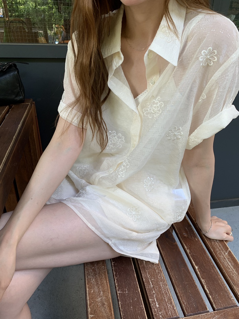 LONG PEAK韓國直郵實拍女士新款時尚26春夏熱賣襯衫蕾絲衫LONG PEAK襯衫/蕾絲衫