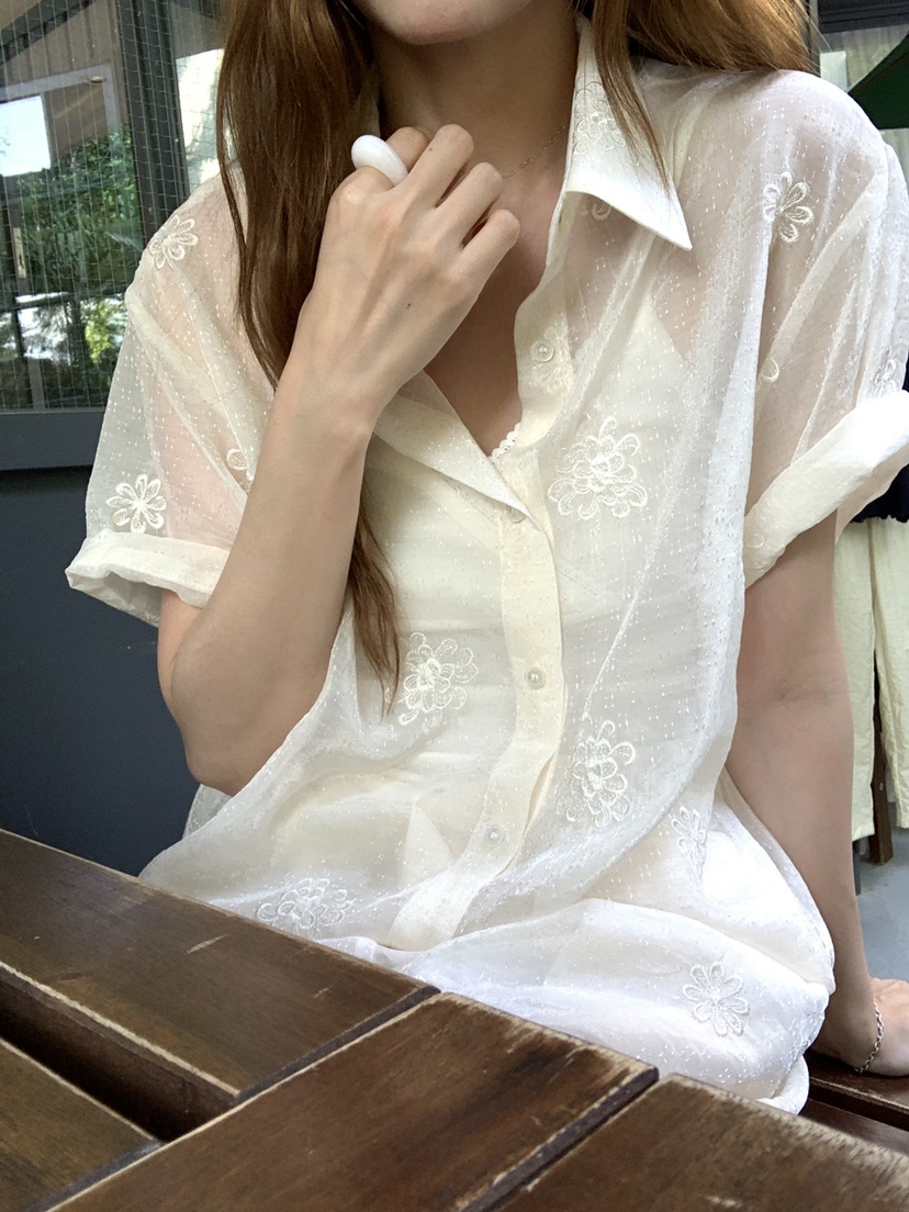 LONG PEAK韓國直郵實拍女士新款時尚26春夏熱賣襯衫蕾絲衫LONG PEAK襯衫/蕾絲衫