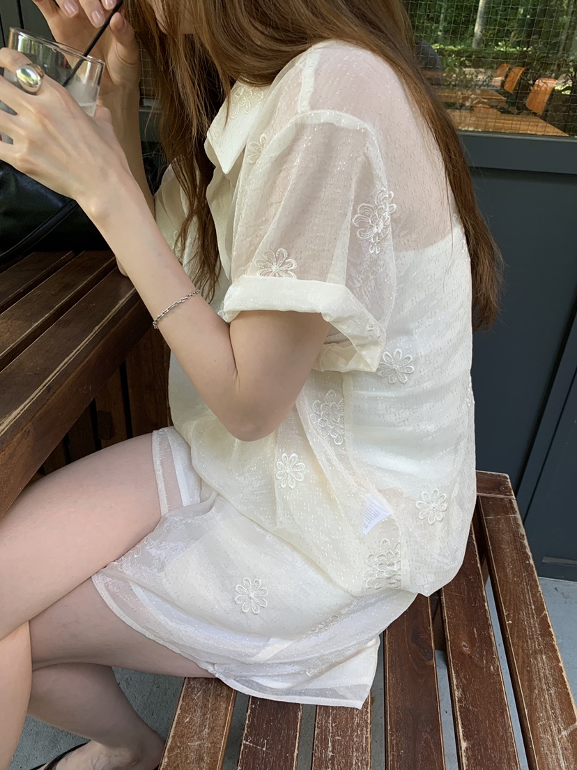 LONG PEAK韓國直郵實拍女士新款時尚26春夏熱賣襯衫蕾絲衫LONG PEAK襯衫/蕾絲衫