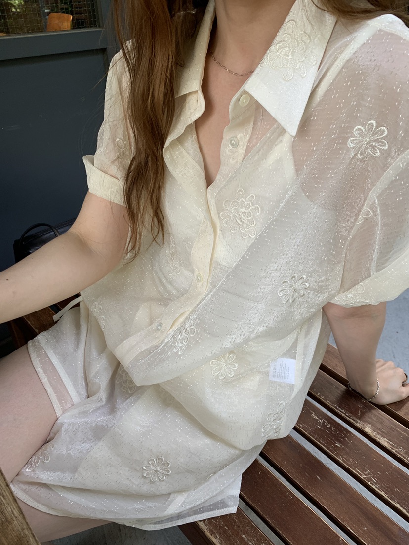 LONG PEAK韓國直郵實拍女士新款時尚26春夏熱賣襯衫蕾絲衫LONG PEAK襯衫/蕾絲衫
