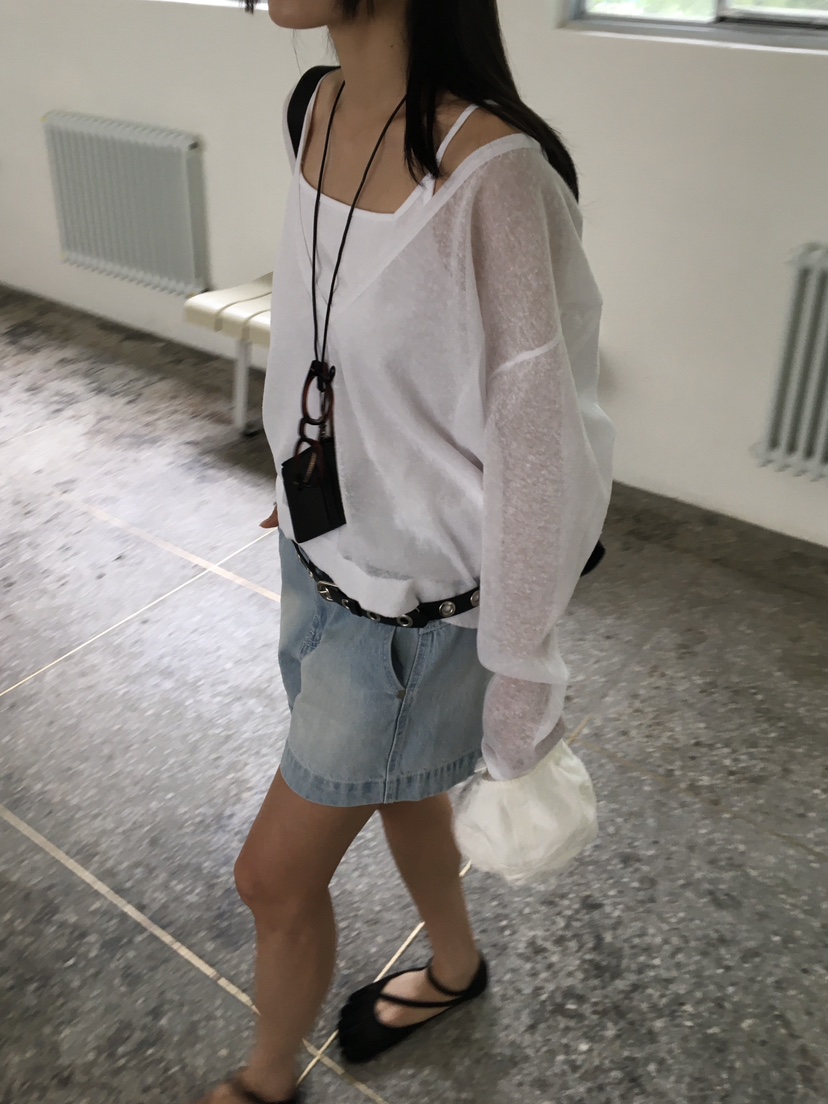 BAKING POWDER韓國東大門直郵女士新品職業26春夏針織衫亞麻BAKING POWDER針織衫