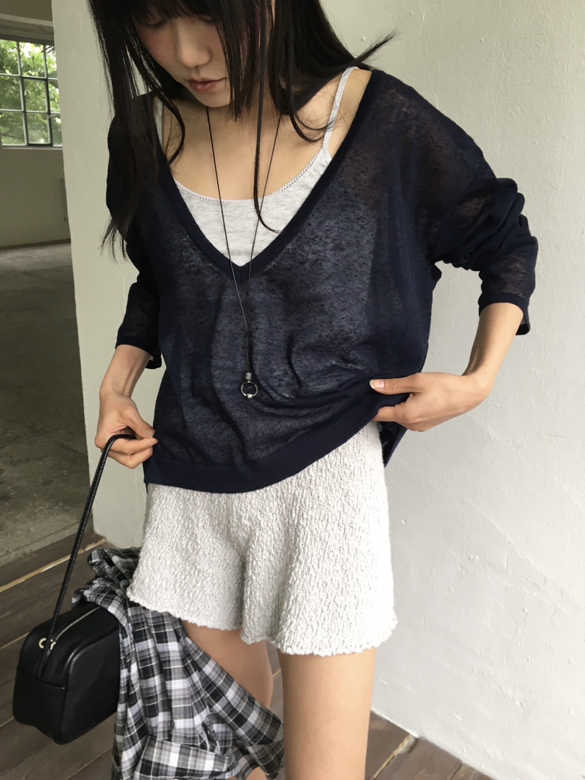 BAKING POWDER韓國東大門直郵女士新品職業26春夏針織衫亞麻BAKING POWDER針織衫