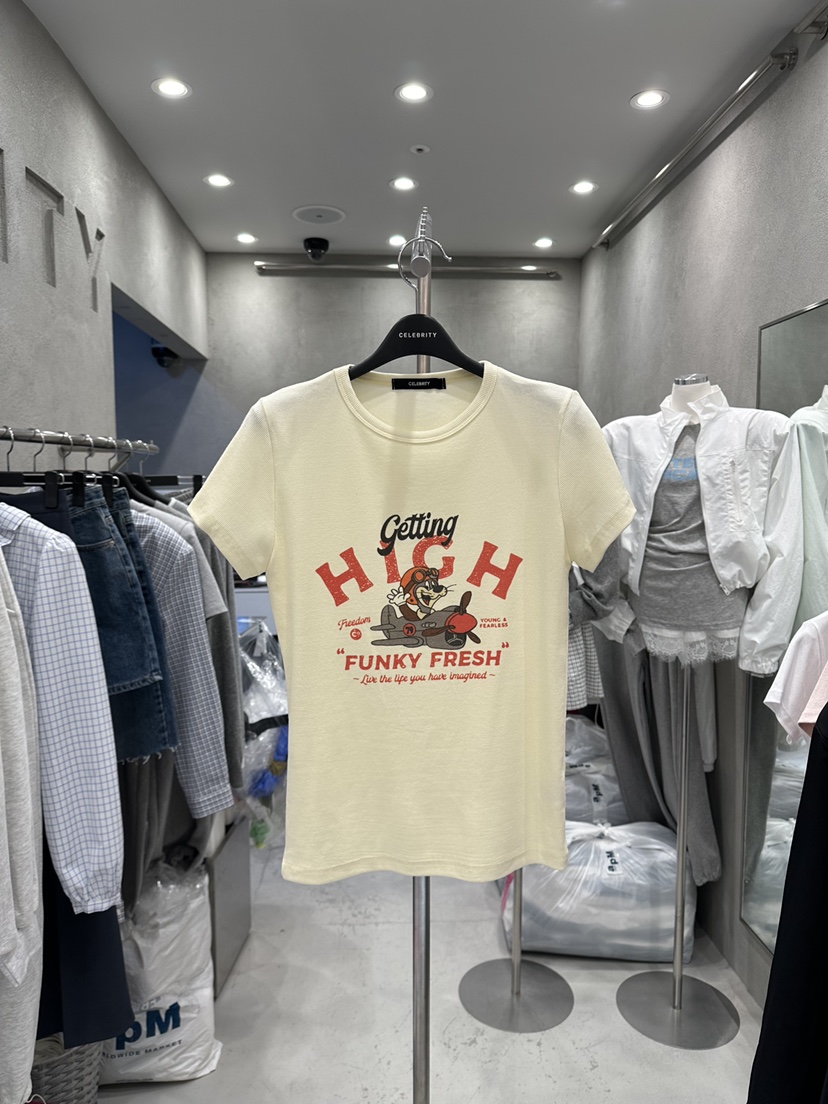 CELEBRITY-A韓國直郵女裝新款職業熱賣26夏季休閑時尚T恤CELEBRITY-AT恤圖色1