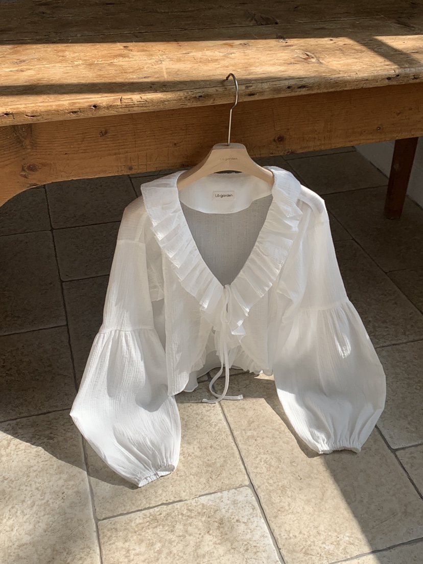 LOGARDEN韓國直郵女裝新款時尚人氣26夏季襯衫蕾絲衫刺繡LO GARDEN襯衫/蕾絲衫