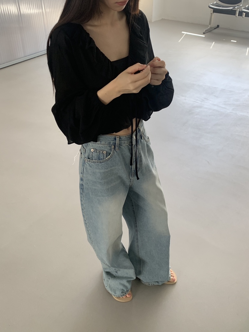 LOGARDEN韓國直郵女裝新款時尚人氣26夏季襯衫蕾絲衫刺繡LO GARDEN襯衫/蕾絲衫