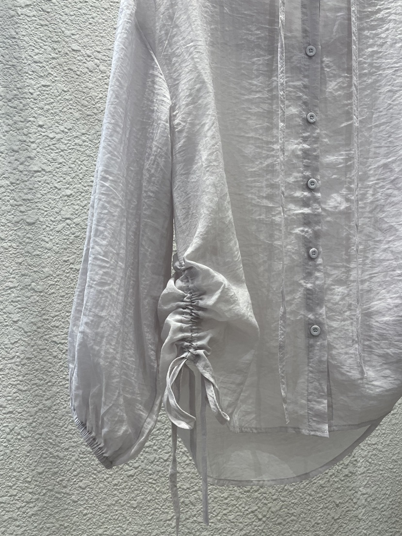 BABEL韓國直郵女裝新品26春夏時尚熱賣襯衫蕾絲衫兜帽褶皺BABEL襯衫/蕾絲衫