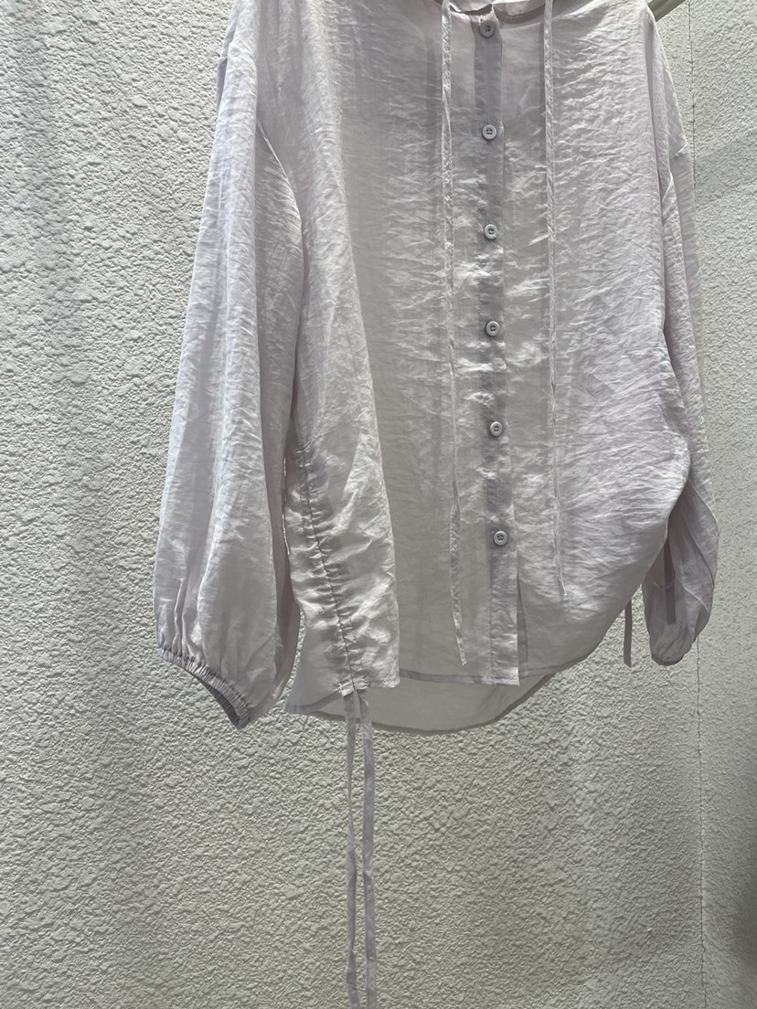 BABEL韓國直郵女裝新品26春夏時尚熱賣襯衫蕾絲衫兜帽褶皺BABEL襯衫/蕾絲衫