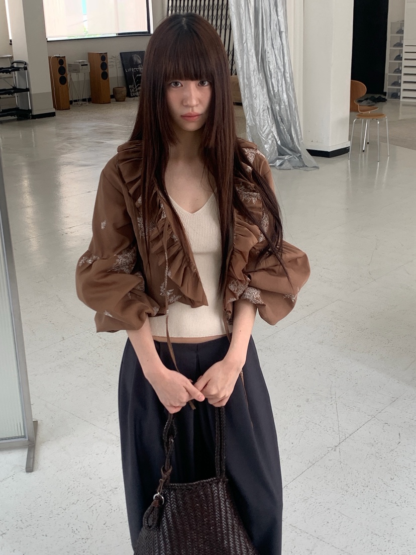 LOGARDEN韓國直郵女士新品26春夏襯衫蕾絲衫不含內搭刺繡LO GARDEN襯衫/蕾絲衫圖色1