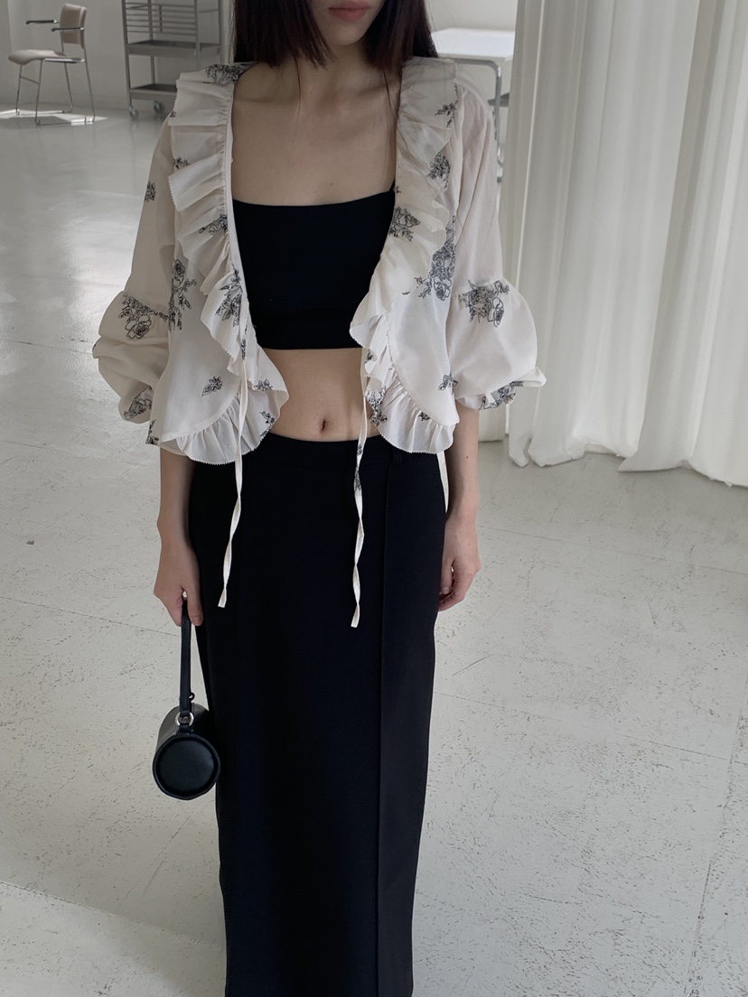 LOGARDEN韓國直郵女士新品26春夏襯衫蕾絲衫不含內搭刺繡LO GARDEN襯衫/蕾絲衫圖色2