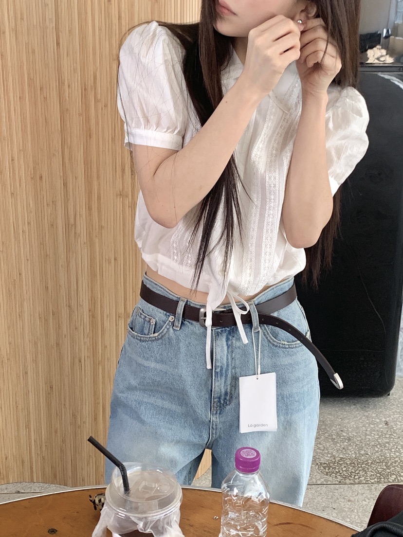 LOGARDEN東大門實拍韓國女士新款26春夏熱賣26夏季襯衫蕾絲衫LO GARDEN襯衫/蕾絲衫