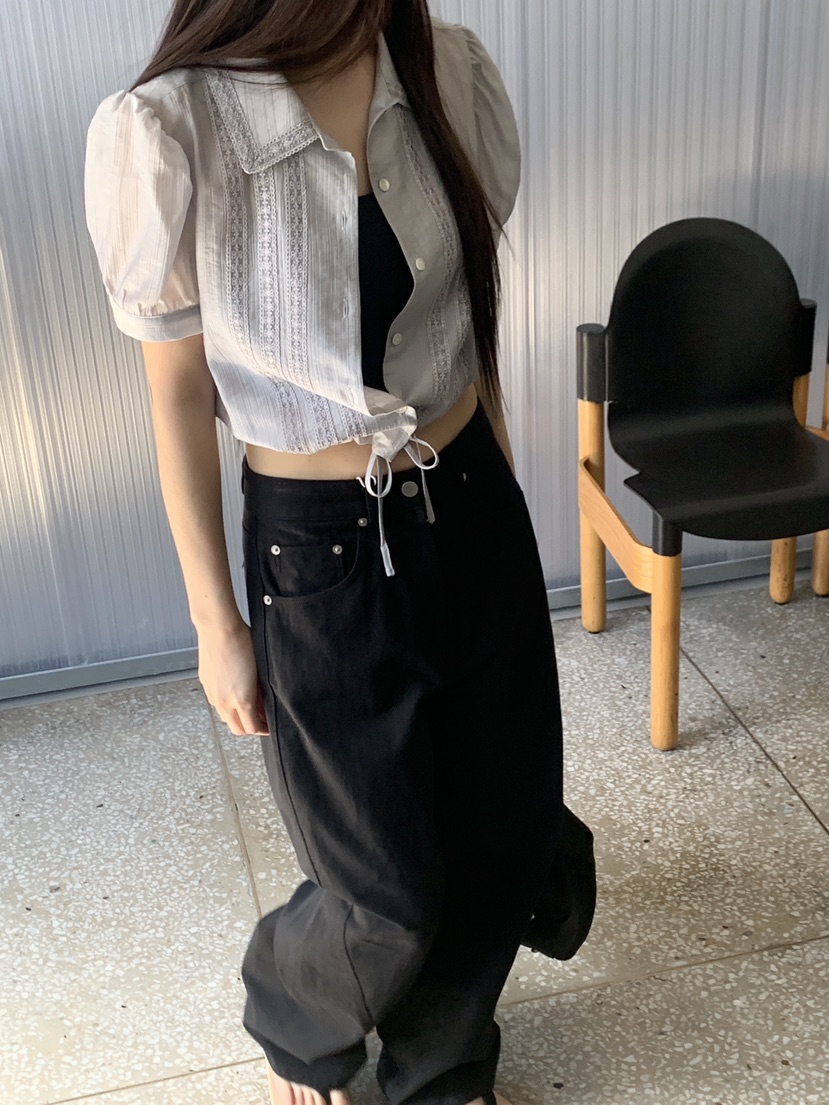 LOGARDEN東大門實拍韓國女士新款26春夏熱賣26夏季襯衫蕾絲衫LO GARDEN襯衫/蕾絲衫