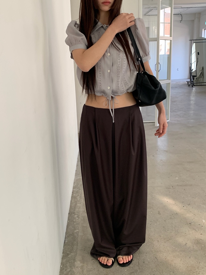 LOGARDEN東大門實拍韓國女士新款26春夏熱賣26夏季襯衫蕾絲衫LO GARDEN襯衫/蕾絲衫