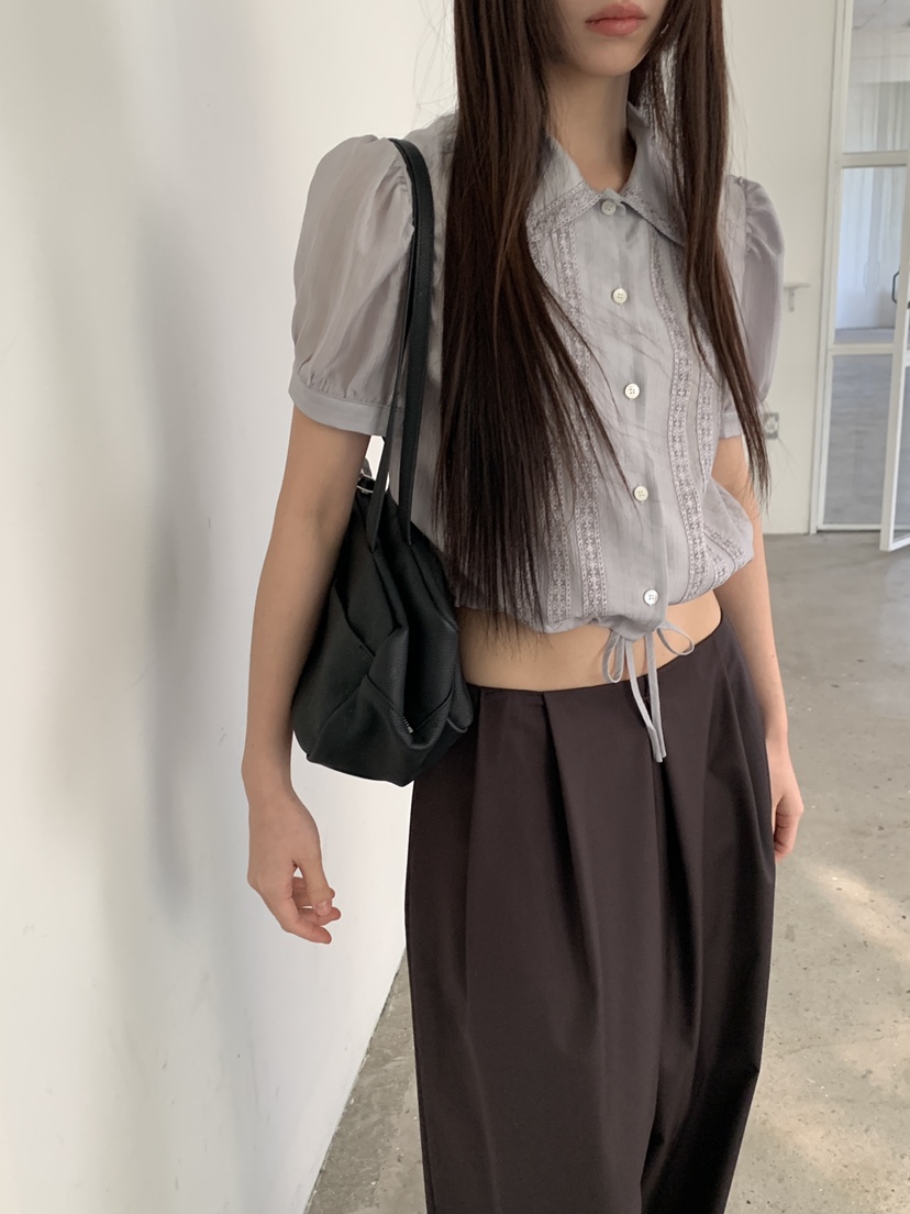 LOGARDEN東大門實拍韓國女士新款26春夏熱賣26夏季襯衫蕾絲衫LO GARDEN襯衫/蕾絲衫圖色2