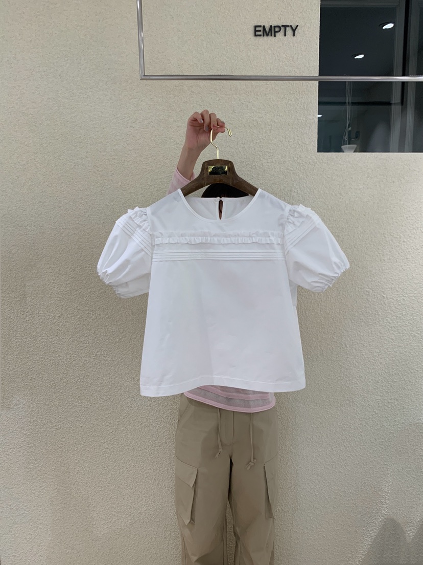EMPTY韓國東大門代購女裝新款人氣時尚26春夏休閑襯衫蕾絲衫EMPTY襯衫/蕾絲衫圖色1