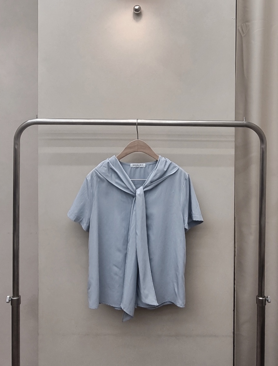 NOTHING韓國直郵女裝新款職業時尚26夏季人氣襯衫蕾絲衫系帶NOTHING襯衫/蕾絲衫圖色2