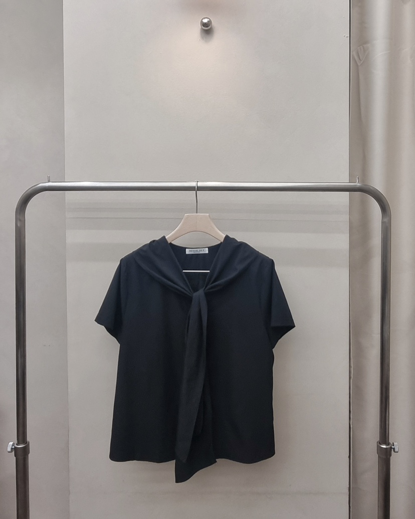 NOTHING韓國直郵女裝新款職業時尚26夏季人氣襯衫蕾絲衫系帶NOTHING襯衫/蕾絲衫圖色3