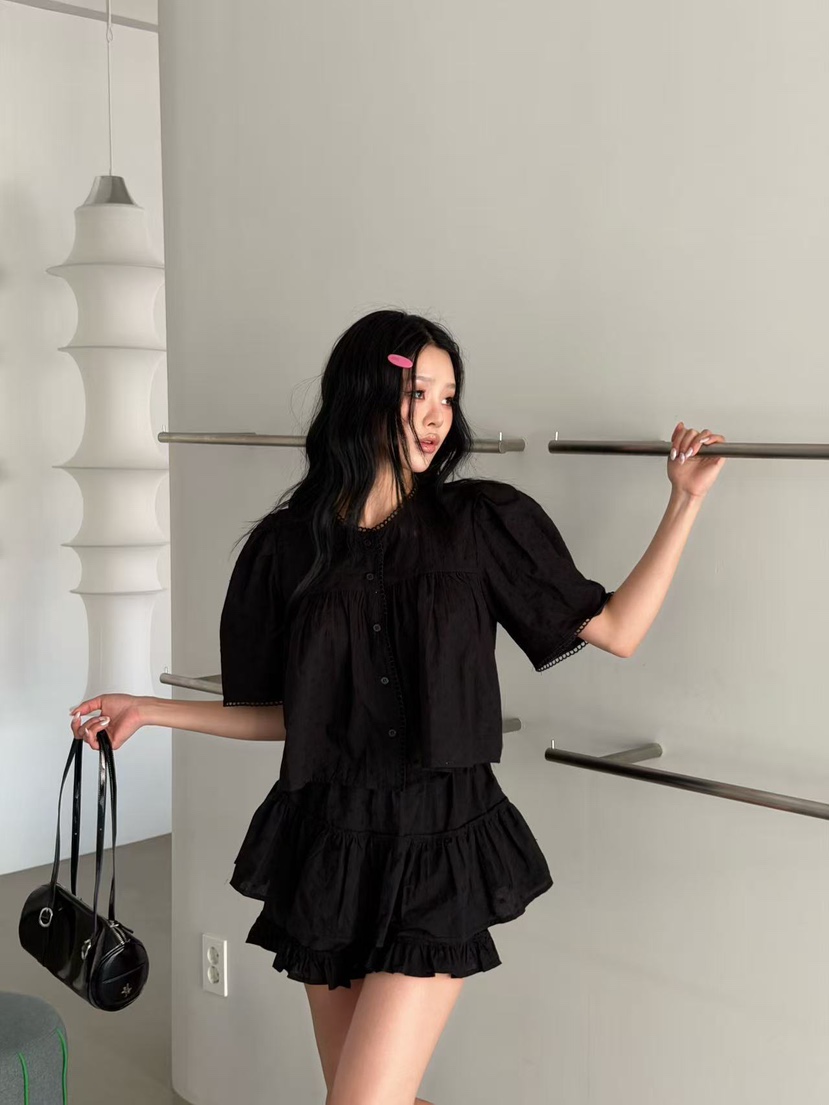 YES韓國代購女士新品熱賣推薦26春夏26夏季休閑襯衫蕾絲衫YES襯衫/蕾絲衫