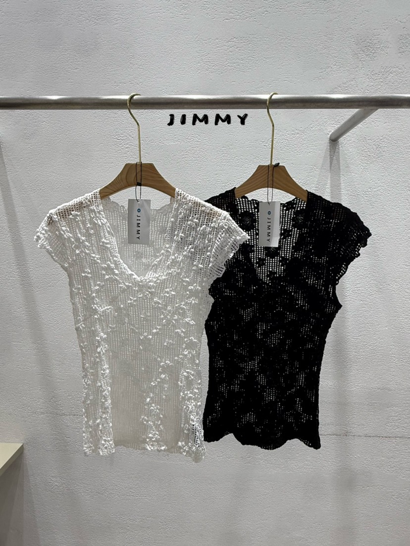 JIMMY韓國東大門直郵女士新款26夏季推薦職業26春夏T恤蕾絲JIMMY/REMAKET恤