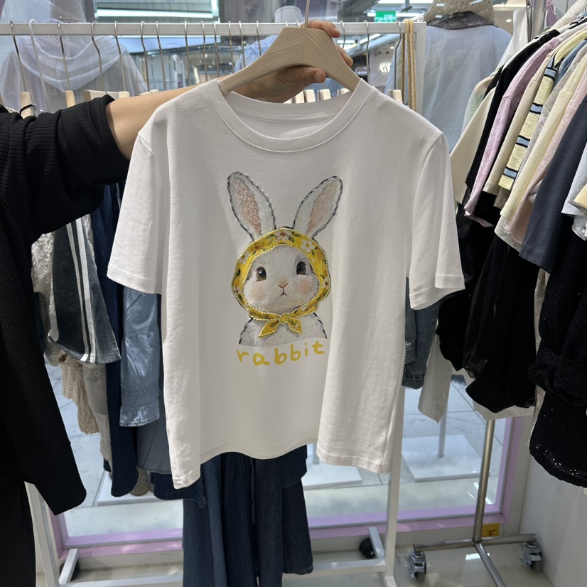 JH.STUDIO-Q韓國直郵實拍女裝新品人氣26夏季26春夏T恤兔子JH.STUDIO-QT恤圖色3