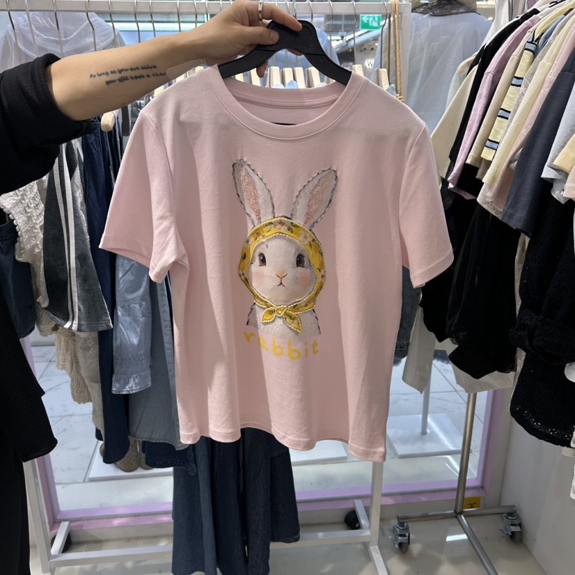 JH.STUDIO-Q韓國直郵實拍女裝新品人氣26夏季26春夏T恤兔子JH.STUDIO-QT恤圖色4