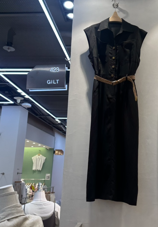 GILT韓國直郵女裝新款人氣26春夏時尚連衣裙含腰帶亞麻布GILT連衣裙圖色1