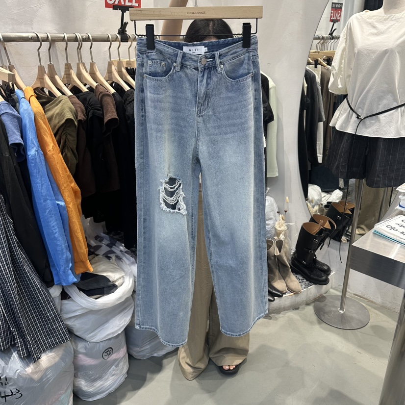 GILT韓國東大門直郵女裝新品26夏季推薦26春夏牛仔褲復古GILT牛仔褲圖色1