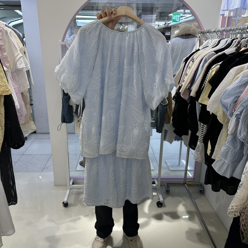 JH.STUDIO-Q東大門實拍韓國女裝新款休閑套裝刺繡套裝蕾絲JH.STUDIO-Q套裝