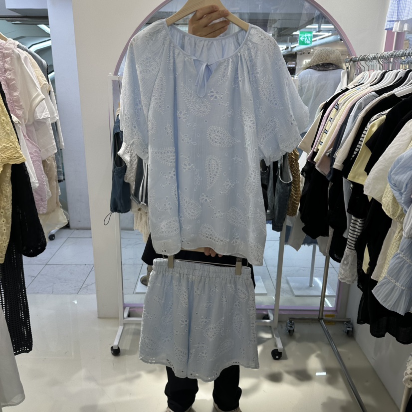 JH.STUDIO-Q東大門實拍韓國女裝新款休閑套裝刺繡套裝蕾絲JH.STUDIO-Q套裝圖色2