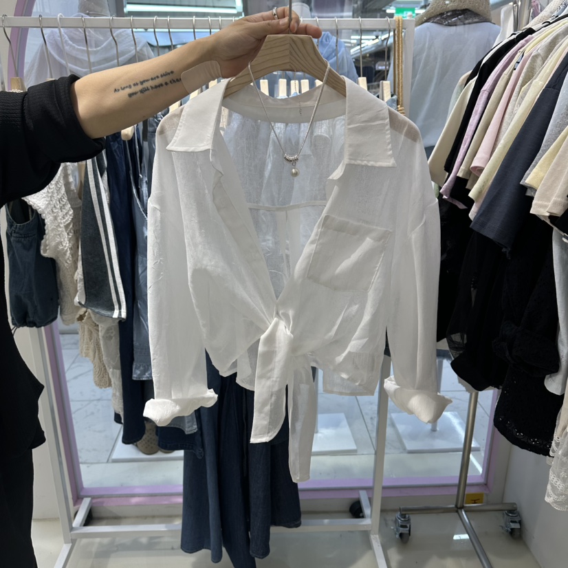 JH.STUDIO-Q韓國代購女士新款休閑26夏季襯衫蕾絲衫不含內搭JH.STUDIO-Q襯衫/蕾絲衫圖色1