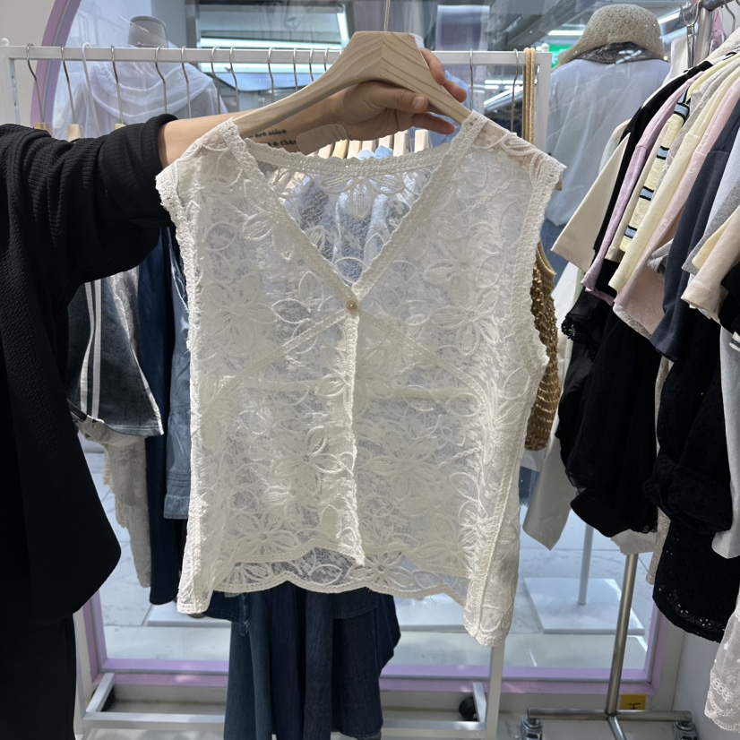 JH.STUDIO-Q韓國代購女士新品熱賣26夏季吊帶背心刺繡繡花JH.STUDIO-Q吊帶/背心圖色1