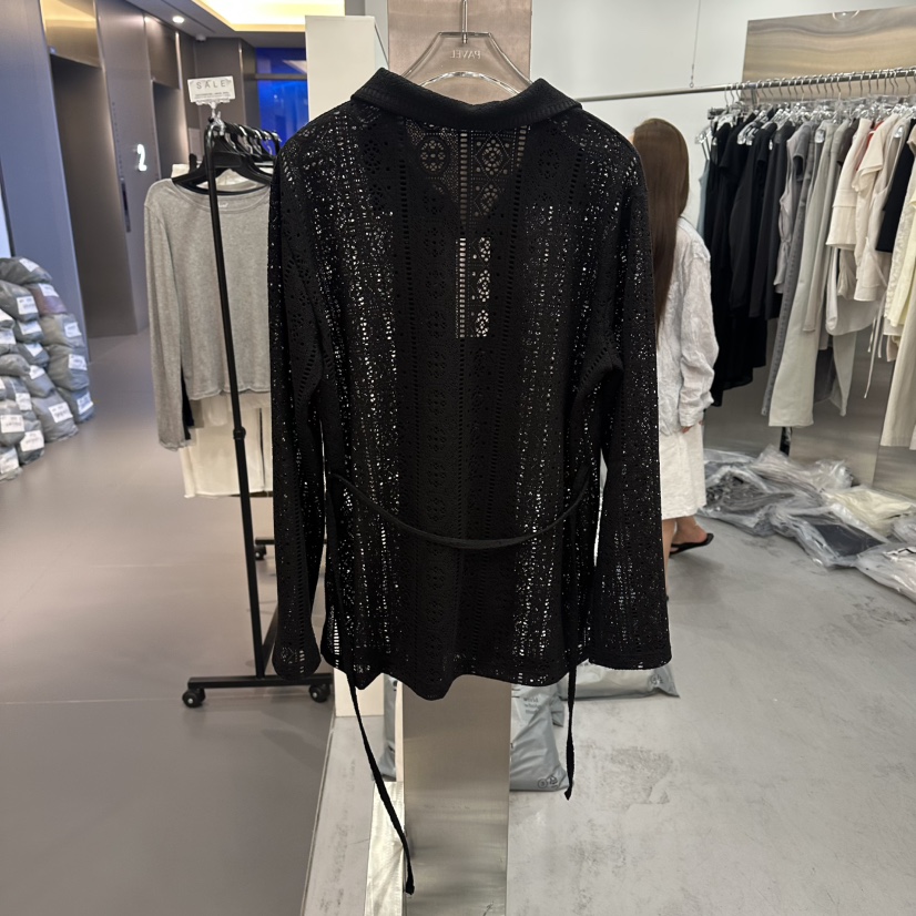 PAVEL韓國東大門代購女士新品熱賣休閑人氣襯衫蕾絲衫含腰繩PAVEL襯衫/蕾絲衫