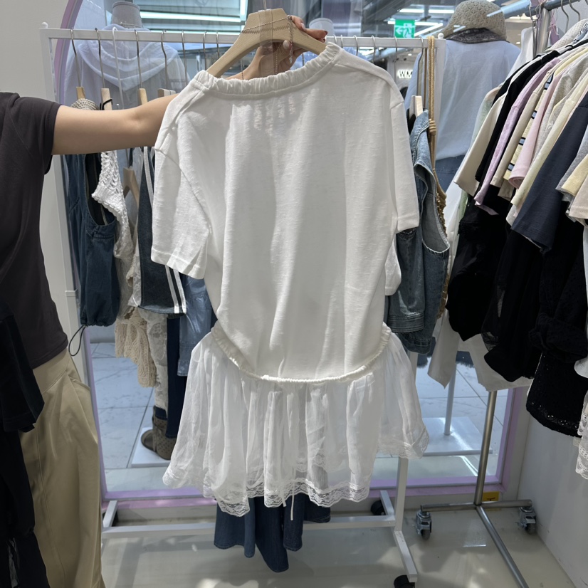 JH.STUDIO-Q東大門實拍韓國女裝新品26夏季T恤不含配飾V領網眼JH.STUDIO-QT恤
