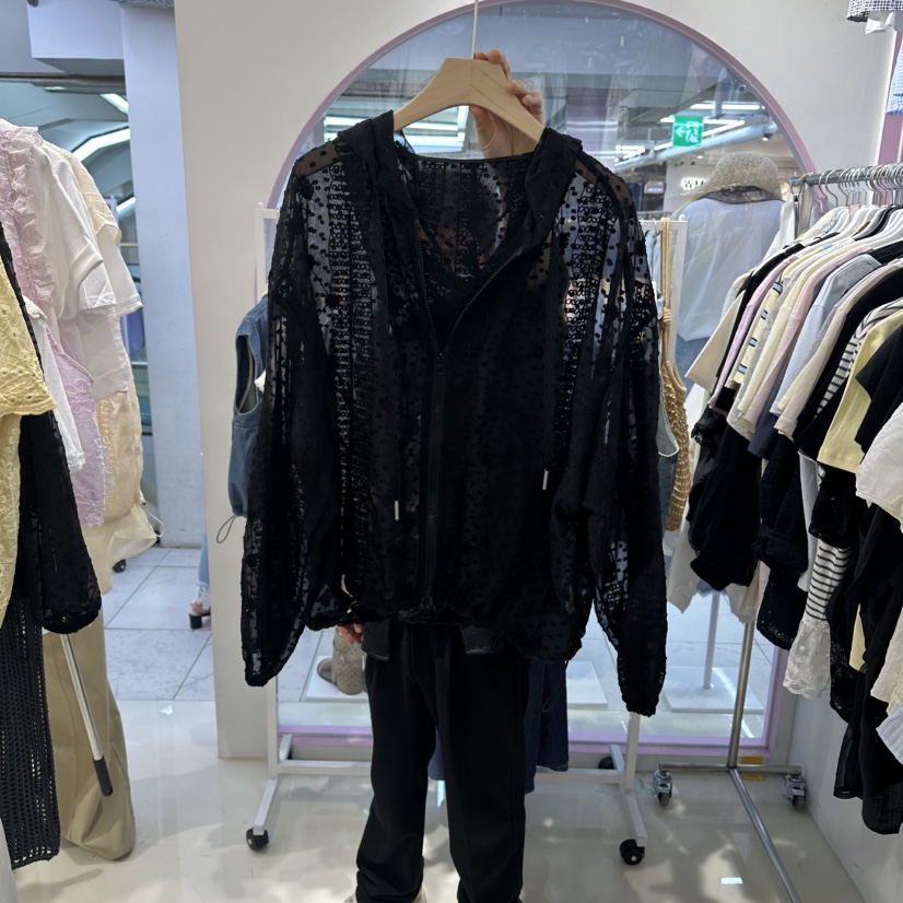JH.STUDIO-Q韓國直郵女裝新品人氣襯衫蕾絲衫刺繡蕾絲連帽JH.STUDIO-Q襯衫/蕾絲衫圖色3