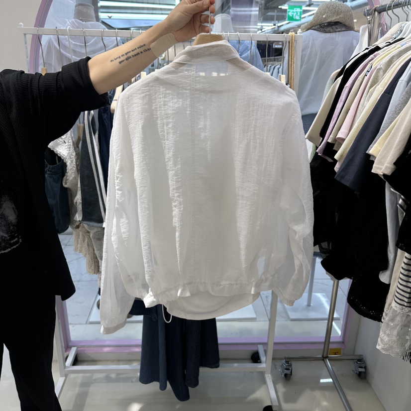 JH.STUDIO-Q韓國代購女裝新品休閑襯衫蕾絲衫防風衣網眼短款JH.STUDIO-Q襯衫/蕾絲衫