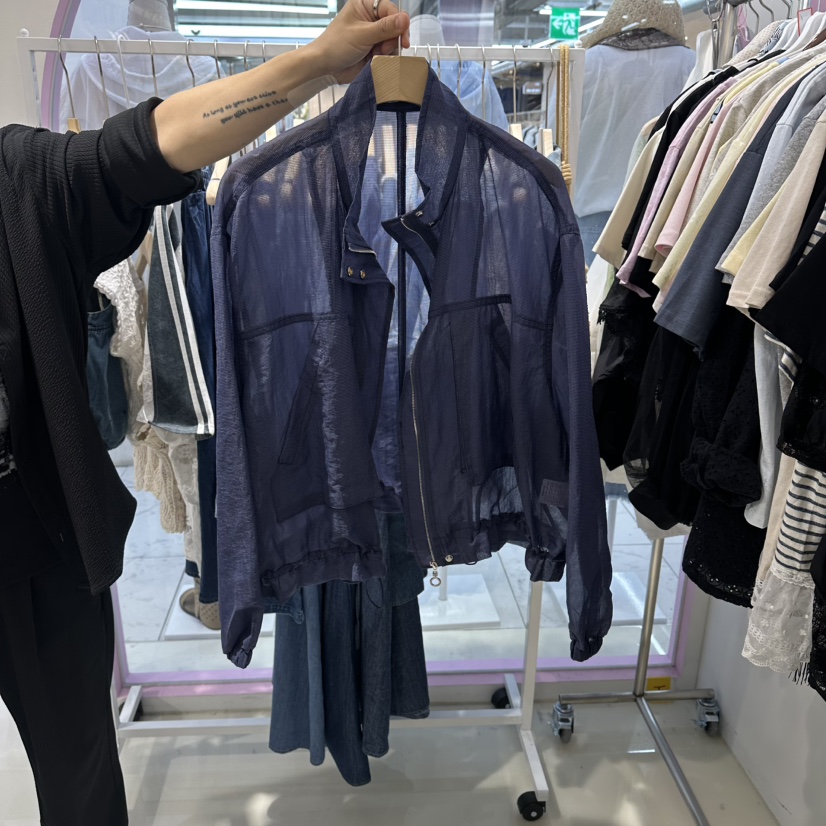 JH.STUDIO-Q韓國代購女裝新品休閑襯衫蕾絲衫防風衣網眼短款JH.STUDIO-Q襯衫/蕾絲衫圖色2