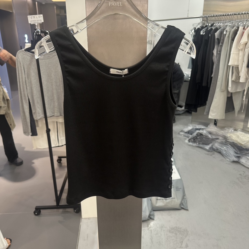 PAVEL韓國直郵女裝新品職業休閑推薦26夏季人氣吊帶背心紐扣PAVEL吊帶/背心圖色3