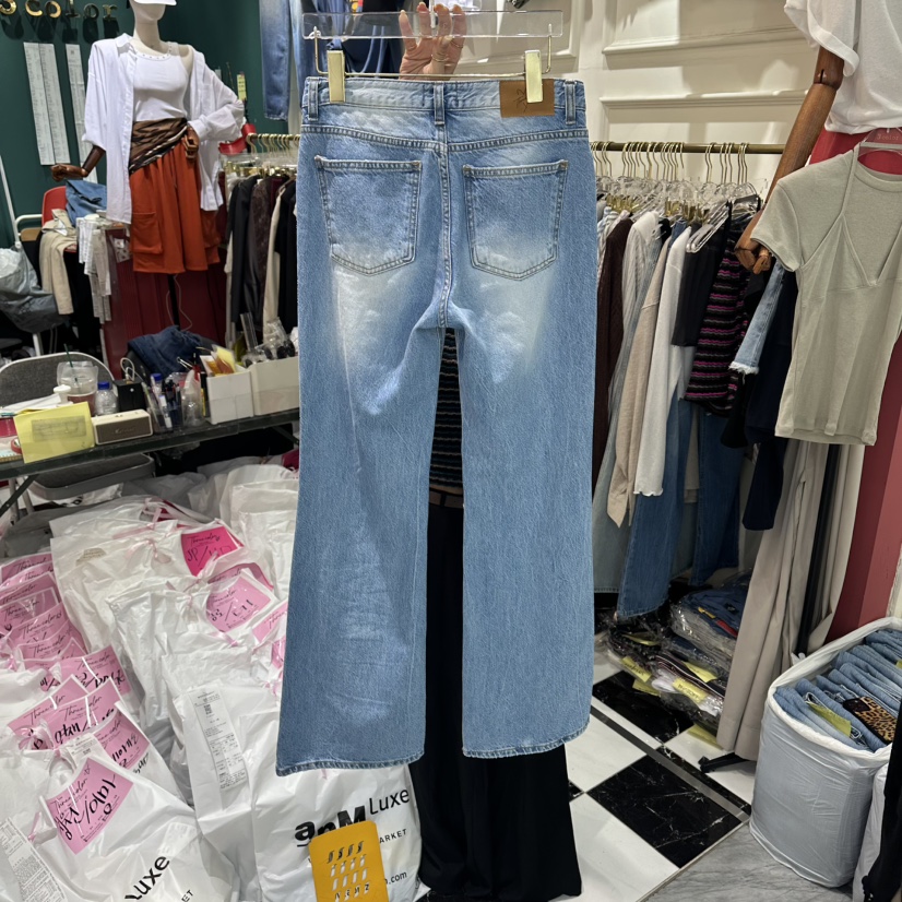 3COLOR韓國直郵女裝新款職業牛仔褲開衩Three color牛仔褲