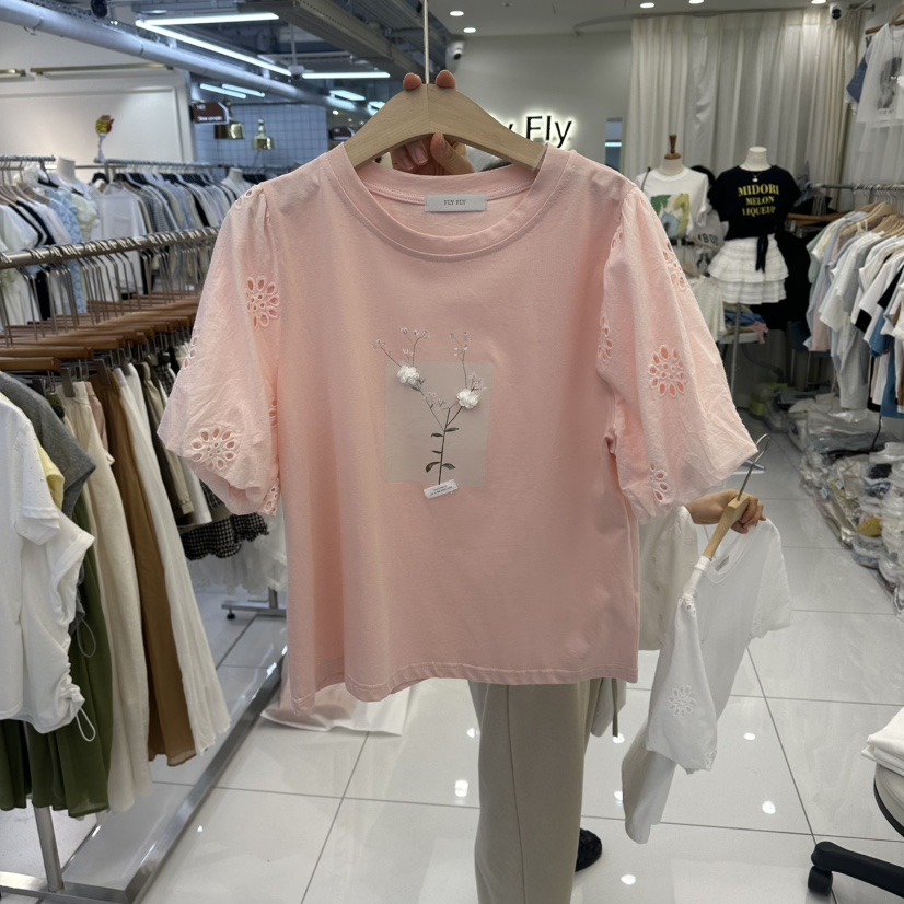 FLYFLY/LULULALLA/LIVE東大門實拍韓國女裝新品26春夏T恤FLYFLY/LULULALLA/LIVET恤圖色2