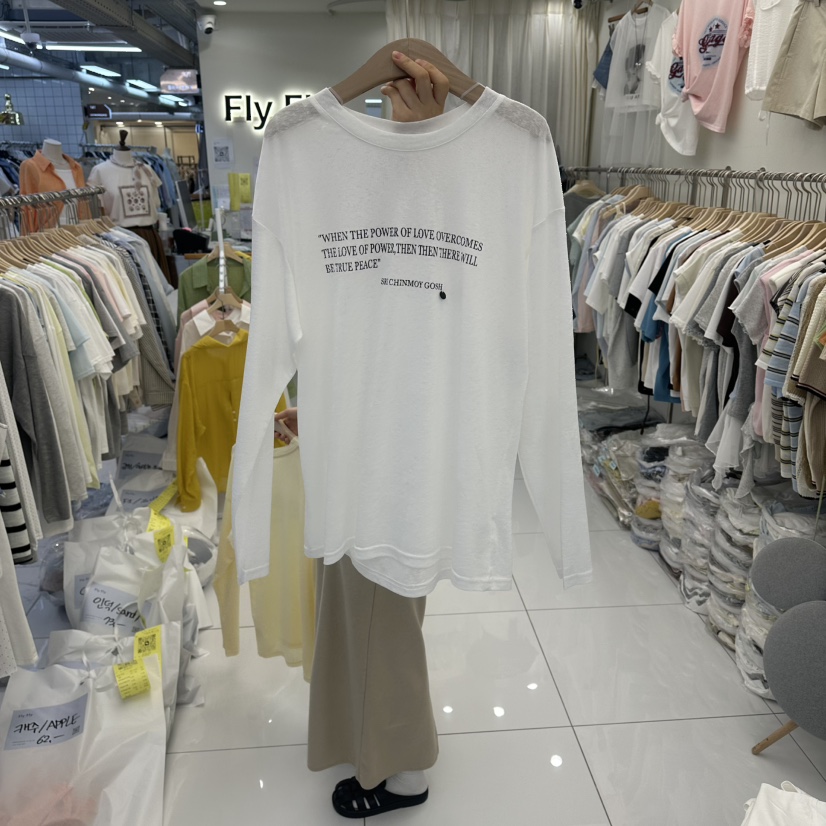FLYFLY/LULULALLA/LIVE韓國代購女裝新品26春夏長袖T恤FLYFLY/LULULALLA/LIVE長袖T恤圖色1