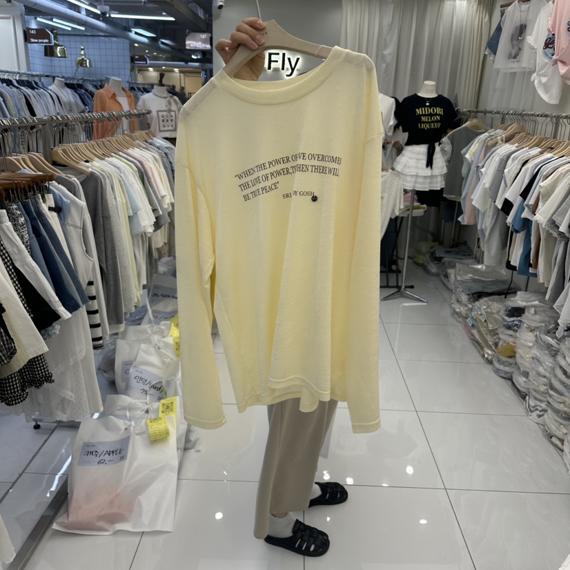 FLYFLY/LULULALLA/LIVE韓國代購女裝新品26春夏長袖T恤FLYFLY/LULULALLA/LIVE長袖T恤圖色2